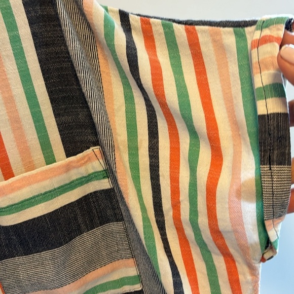 A.N.A BRAND BLUE GREEN PINK STRIPES BUTTON DOWN S/S BUTTON DOWN SIZE XL - Picture 5 of 9